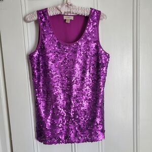 LOFT Purple Sequin Top